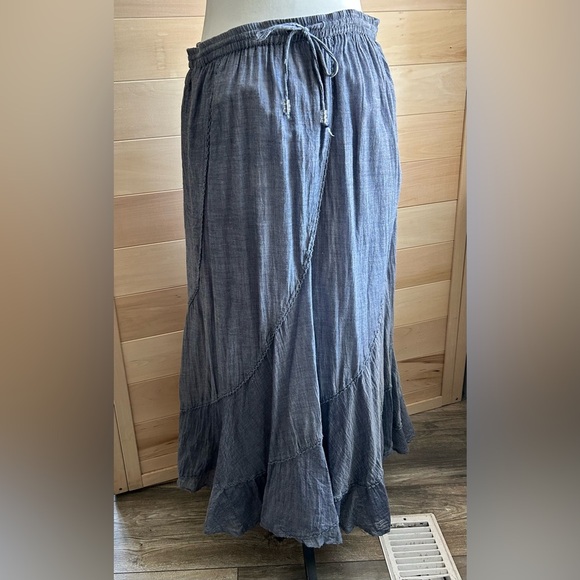 Denver Hayes, sleeveless dress, or skirt,Size L, Blue, tie top/waist - Picture 7 of 11